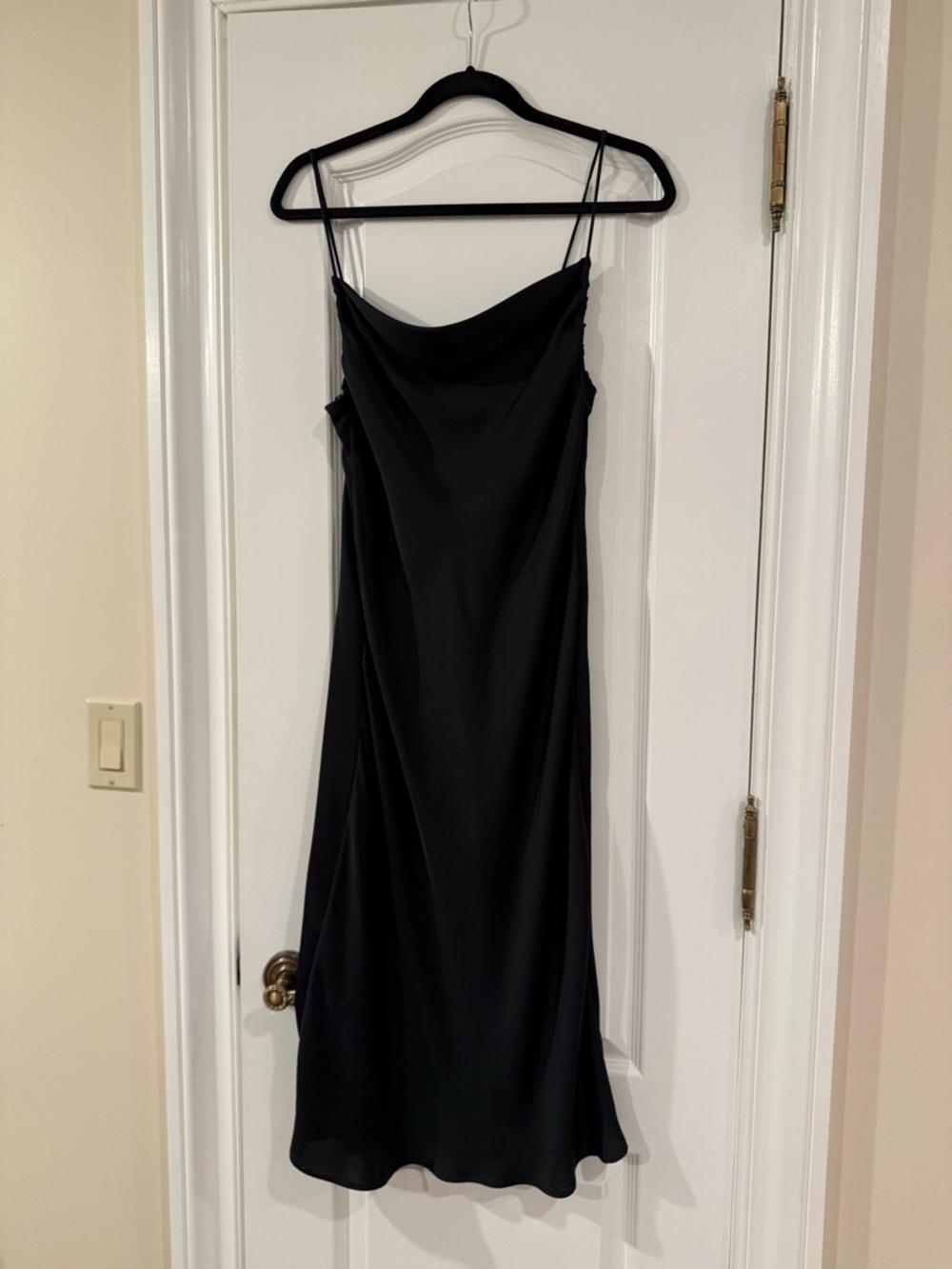 Zara Black Slip Dress with Cowl Neck